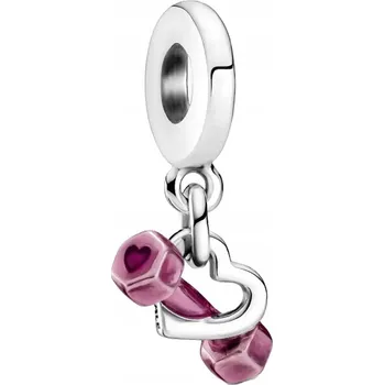 Přívěsek Přívěsek Pandora 799545C01 činka a srdce, stříbrný