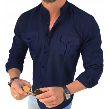 MONDOMEN pánská košile ležérní s dlouhým rukávem regular lněná velikost 3XL