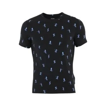 Pánské termoprádlo Icebreaker Merino 150 Anatomica SS Crewe Ski Day Men BLACK/AOP černá XL