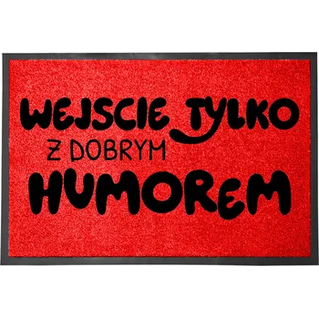 Rohožka Vstupní rohožka červená 40x60 cm - S humorem: Vstup povolen jen s dobrou náladou
