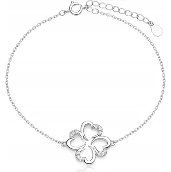 Náramek Stříbrný náramek STŘÍBRO 925 Čtyřlístek Jetel Čtyřlístek