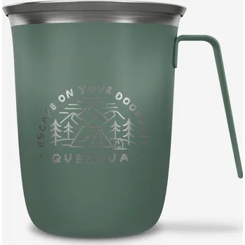 QUECHUA Turistický nerezový hrnek 0,5 l ZELENÁ