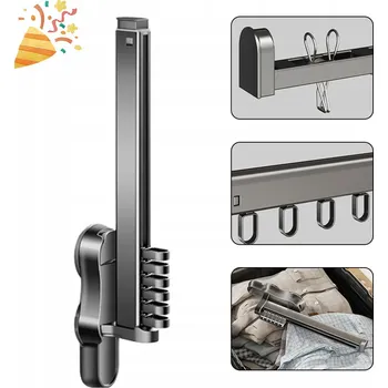 Věšák SKLÁDACÍ VĚŠÁK NA OBLEČENÍ BEZ VRTÁNÍ, 6 HÁČKŮ - ZÁVĚSNÝ