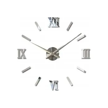 Hodiny MODERNÍ VELKÉ NALEPovací HODINY NA ZEĎ 3D ZRCADLO TICHÉ 130-70CM