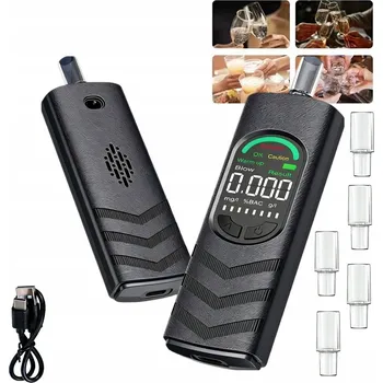 Alkohol tester PROFESIONÁLNÍ ELEKTRONICKÝ ALKOHOL TESTER KALIBRACE PŘESNÝ + 5X NÁUSTEK