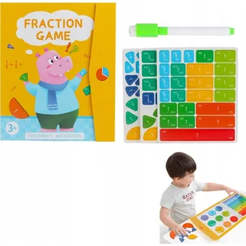 Výuková hračka Montessori Magnetické Zlomkové Puzzle 9 Barev Duhy