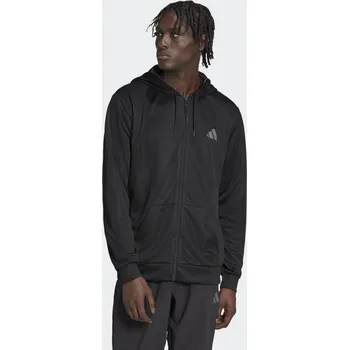 Pánské oblečení ADIDAS Bunda Train Essentials Seasonal Training Full-Zip XL ČERNÁ|ŠEDÁ