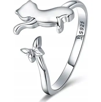 Prsten Stříbrný Prstýnek 925 ručičky láska rande kotě