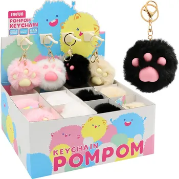 Klíčenka / Přívěsek JUNIOR PomPom Cat Paw (mix /cena 1ks)