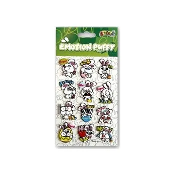 samolepka MĚKKÉ KONVEXNÍ SAMOLEPÍCÍ SAMOLEPKY VELIKONOČNÍ ZAJÍČCI EMOCE TADEO