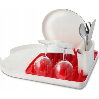 Odkapávač na nádobí Odkapávač na nádobí s odkapávačem červený Colori Vialli Design