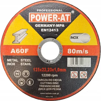 Řezný kotouč Řezný kotouč na nerez ocel (inox) POWER-AT 125 x 1.0