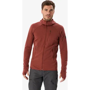 Pánský svetr SIMOND Pánský funkční svetr s kapucí z vlny merino Resist 2XL KAŠTANOVÁ|VÍNOVÁ