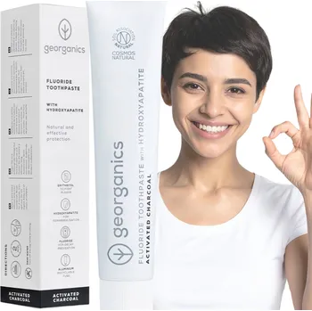 Dentální hygiena Zubní pasta, AKTIVNÍ UHLÍ, s fluorem a hydroxyapatitem, Georganics