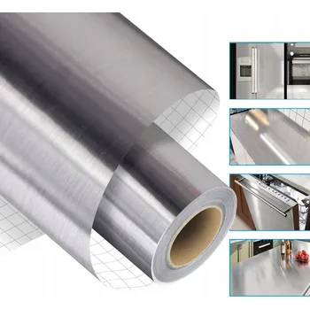 Tapeta Samolepicí fólie s metalickým efektem Stříbrná fólie dekorativního nábytku