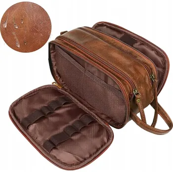 Kosmetická taška KOŽENÁ KOSMETICKÁ TAŠTIČKA PU TOALETNÍ TAŠKA PÁNSKÁ DÁMSKÁ POUZDRO ORGANIZÉR