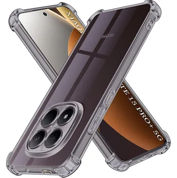 Pouzdro na mobilní telefon Techsuit - nárazuvzdorný průhledný silikonový kryt - Xiaomi Redmi Note 15 Pro+ 5G / Poco M8 Pro 5G - kouřová černá