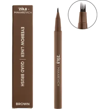 Tužka na obočí ZOLA Eyebrow Liner with Quad Brush – vláskovací tužka na obočí Barva: Brown