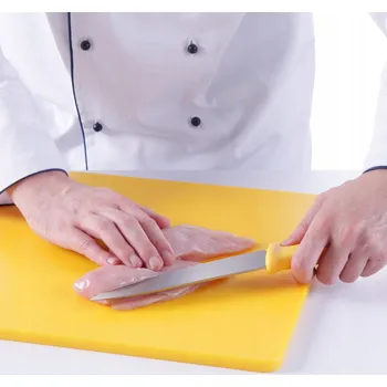 Kuchyňský nůž Nůž šéfkuchaře HACCP na drůbež 385 mm - žlutý - HENDI 842737
