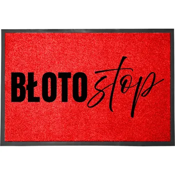 Rohožka VCHODOVÁ ROHOŽKA ČERVENÁ 40X60 KE DVEŘÍM S HUMOREM ZÁBAVNÁ BLÁTO STOP