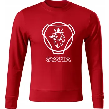 Pánská mikina Mikina bez kapuce D277 SCANIA NÁKLADNÍ VOZY TIR červená vel L
