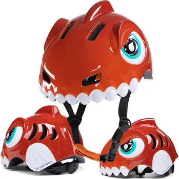 Cyklistická přilba DĚTSKÁ CYKLISTICKÁ PŘILBA NA KOLOBĚŽKU, BRUSLE, LEHKÁ A POHODLNÁ DINOSAURUS 52-56 cm
