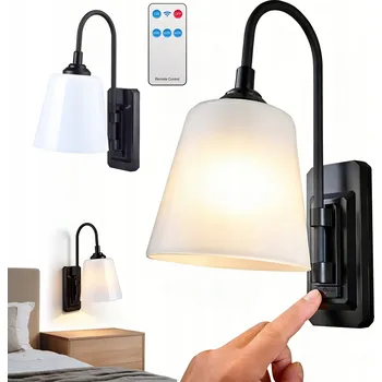 Nástěnné svítidlo LED SVĚTLO NA ZEĎ UNIVERZÁLNÍ S MATNĚ BÍLÝM STÍNIDLEM JEDNOTLAČÍTKOVÉ