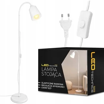 Stojací lampa Stojací lampa bílá nastavitelná 170 cm pro žárovku E27 LED + vypínač
