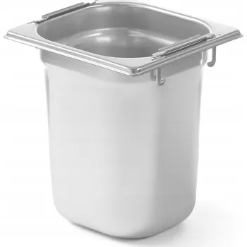 Dóza na potraviny GASTRONOMICKÁ NÁDOBA GN S UCHYTY NEREZOVÁ OCEL GN 1/6 176X162MM VÝŠKA 200MM
