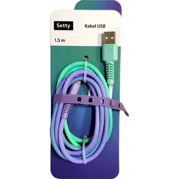 Datový kabel Kabel Setty USB - Apple Lightning 1,5 m fialový