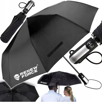 Deštník Renew Force automatický skládací deštník XL, s pouzdrem, černý