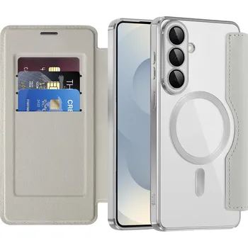 Pouzdro na mobilní telefon Techsuit - knížkové pouzdro SmartMag pro Samsung Galaxy S26 - šedé