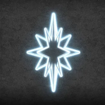 Vánoční stromek DECOLED 3D LED světelná špice na vrchol stromu, 35 × 50 × 35 cm, ledově bílá, 230 V