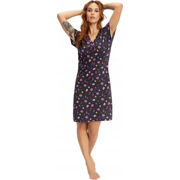 Dámská noční košile Noční košile Luna 079/4 s krátkým rukávem nad kolena, velikost L