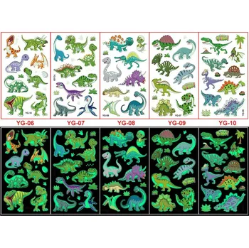Tetování Smyvatelné tetování - obtisky svítící ve tmě DINOSAURUS 5 archů