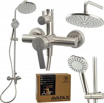 Sprchový set Sprchový sloup s dešťovou sprchou a baterií Ocel Kartáčovaná INOX AVAPAX