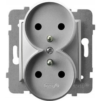 Elektrická zásuvka Elektrická Zásuvka Ospel stříbrná GP-2URZ/m/18