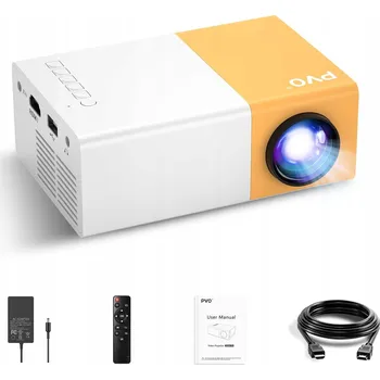 Projektor PVO Mini LED Projektor pro Děti Dárek Domácí Kino Venkovní Projektor