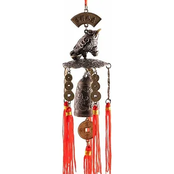 Zahradní dekorace Zvonkohra s peněžní žábou pro bohatství, štěstí a hojnost délka cca 40 cm