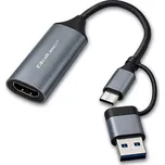 USB‑C/USB‑A na HDMI adaptér 4K 30 Hz z hliníku