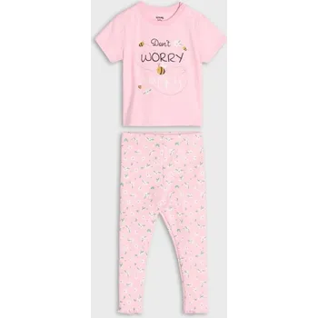 Sinsay - Dvoudílná pyžamová souprava s nápisem - pastelová růžová - 947DO-03X - 947DO-03X-74