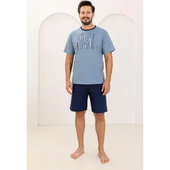 Pánská móda PÁNSKÉ PYŽAMO 500 BIG W/26 Modrá 2XL
