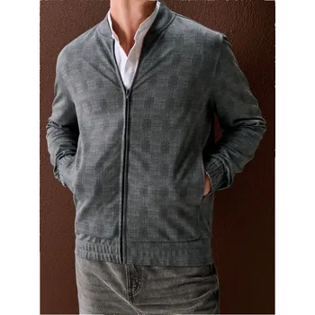 Pánské oblečení Sinsay - Bomber mikina s příměsí viskózy - šedá - 478HL-90X - 478HL-90X-XL