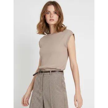 Oblečení a móda Sinsay - Bavlněné tričko - béžová - 021CH-12X - 021CH-12X-S