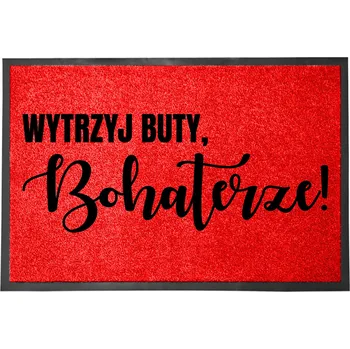 VCHODOVÁ ROHOŽKA ČERVENÁ 40X60CM KE DVEŘÍM VTIPNÁ ZÁBAVNÁ UTŘETE SI BOTY