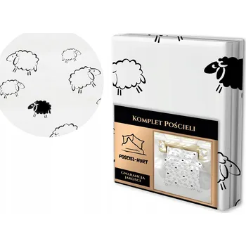 Povlečení Krepové povlečení 160x200cm 2ks 70x80cm Ovečky na bílém