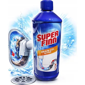 Gelový prostředek Super Finn gel a ucpaných k zprůchodnění potrubí, odstraňuje ucpávky, 1L