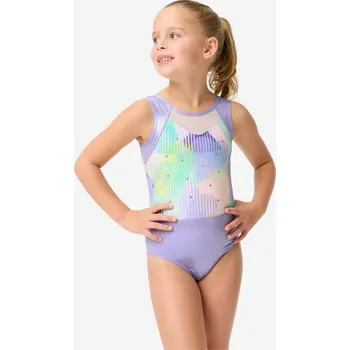 DOMYOS Dívčí gymnastický trikot bez rukávů 7-8 y/a / 123-130 cm FIALOVÁ