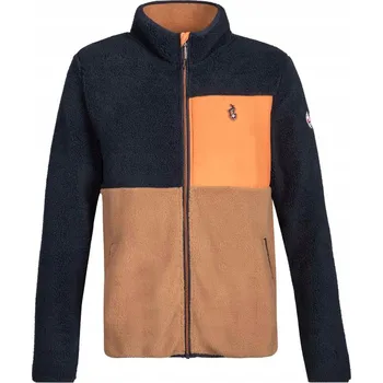 Pánská mikina Pánská fleecová mikina AULP VOGUE na zip, teplá, pohodlná, 2 kapsy, oranžová, velikost M