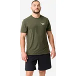 DOMYOS Pánské pružné tričko 2XL KAŠTANOVÁ|ZELENÁ